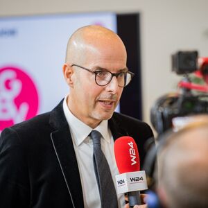 PK zur GBV-Baubilanz 2022 mit Obmann Klaus Baringer und Obmann-Stv. Herwig Pernsteiner am 19. April 2023 im PC Concordia.