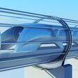 monorail futuristic train in a tunnel. 3d rendering
