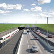 Visualisierung von Tunnelportal und Rampe beim Fehmarnbelt-Tunnel.