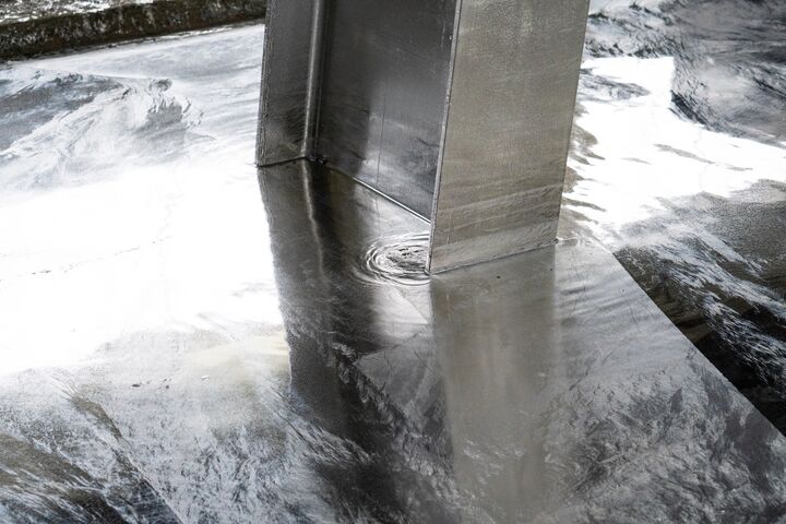 Galvanized parts. Galvanized industrial parts on a construction site. Galvanizing factory process. Galvanizing metal parts in galvanic workshop