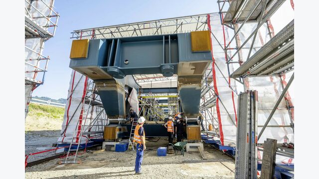 Jauntalbrücke Stahlelemente ÖBB Swietelsky