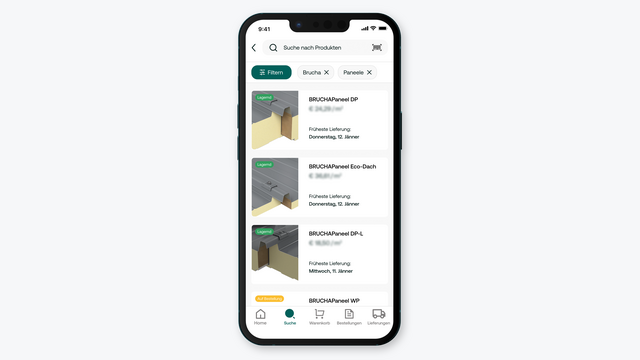 Reebuild App Auswahl Produkte