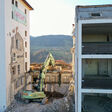 Abbrucharbeiten mit Bagger Baustelle