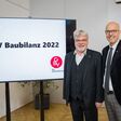 PK zur GBV-Baubilanz 2022 mit Obmann Klaus Baringer und Obmann-Stv. Herwig Pernsteiner am 19. April 2023 im PC Concordia.