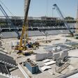 Linz Stadion beim Bau innen