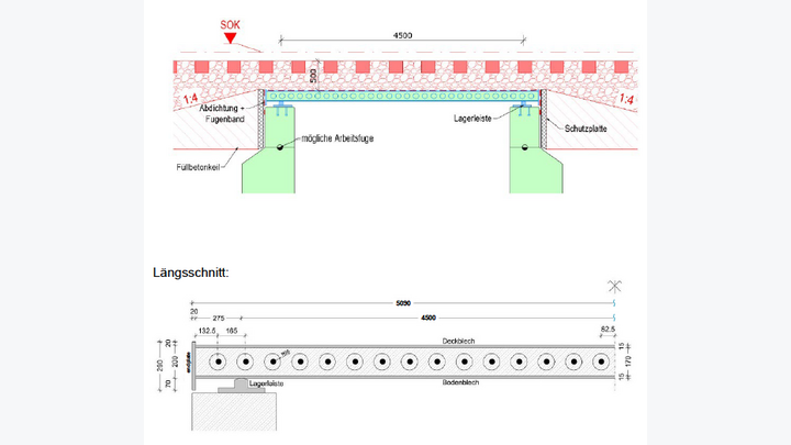 Plattenbrücke mit Spannweite weniger als 5 m