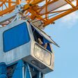 crane, construction, building, industry, sky, equipment, steel, heavy, industrial, work, tower, blue, cranes, lift, metal, high, lifting, engineering, site, build, machine, structure, architecture, cabin, yellow, siesta, rest, humor, boots, relax