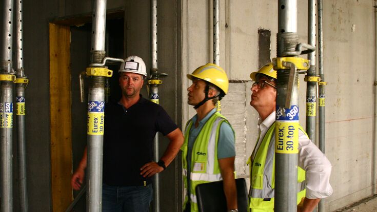 Baustellenbesichtigung Quadrill in Linz