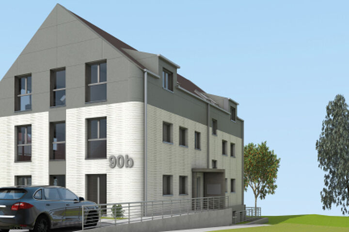 Rendering: Deutschlands erstes ?ffentlich gef?rdertes Mehrfamilienhaus aus dem 3D-Drucker / Die Verwendung dieses Bildes f?r redaktionelle Zwecke ist unter Beachtung aller mitgeteilten Nutzungsbedingungen zul?ssig und dann auch honorarfrei. Ver?ffentlichung ausschlie?lich mit Bildrechte-Hinweis.