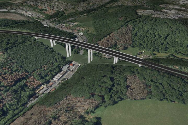 Talbrücke Rahmende aus der Luft