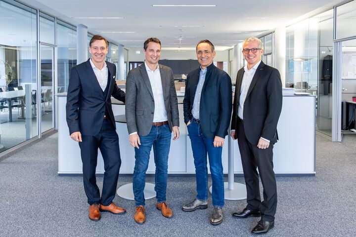 Die neue Geschäftsführung der Rhomberg Bau Holding mit Christoph Lienhart, Tobias Vonach, Hubert Rhomberg und Matthias Mossbrugger.