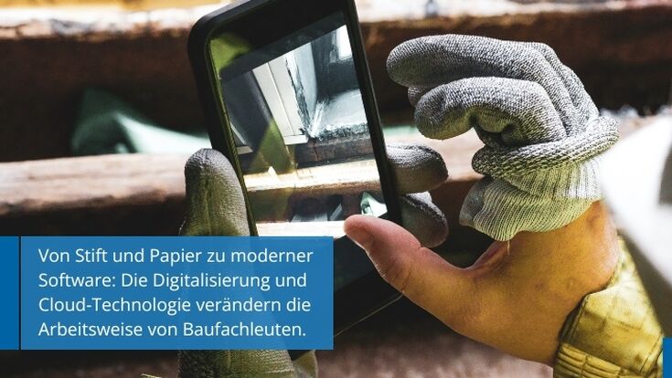 © Trimble Von stift und Papier zu moderner Software: Handy wird bedient