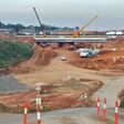roads, consruction, building, new roads, infrastructure, victoria, australia, roadworks, construction site, mining, mine, road, landscape, industry, construction, coal, mountain, desert, industrial, rock, excavator, sand, nature, sky, machine, truck, water, stone, transportation, travel, equipment, quarry, sea, power