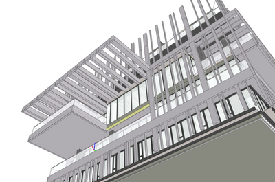 © Thomas Lorenz ZT Modellauszug Vordachkonstruktion Vienna 22
