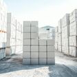 Elegant arrangement of light colored AAC bricks