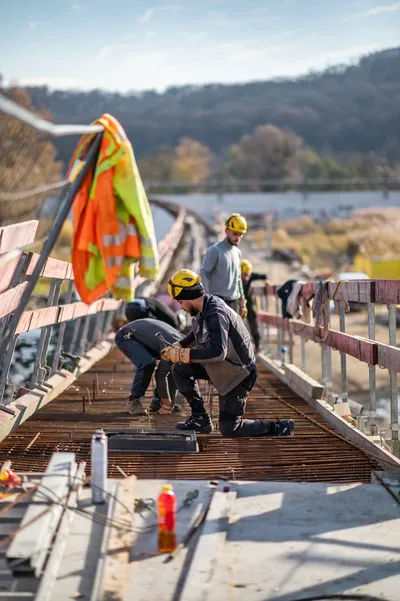Hochwasserschutz Wien Arbeiter