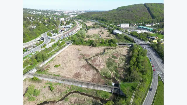 Luftaufnahme Hochwasserschutz Wien
