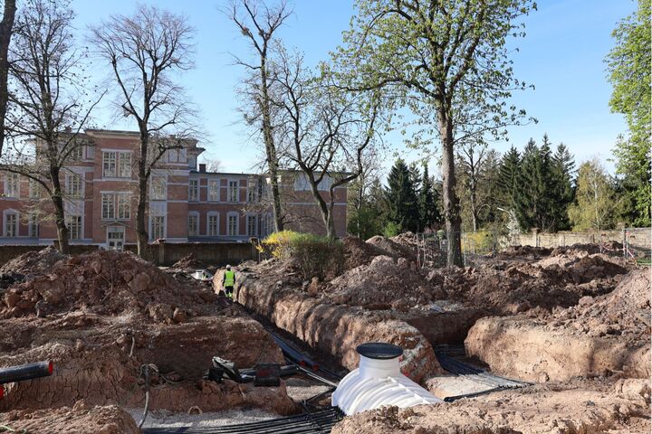 PORR Bauarbeiten auf dem Otto Wagner Areal, 8.4.26, Errichtung Geothermieanlage