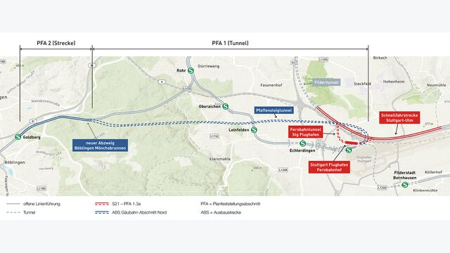 Plan des Pfaffensteigtunnel