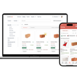 Über Desktop und Onsite-App verbindet Constrct Produktkatalog, Warenkorb und Baustelle – inklusive Projektzuordnung, Lieferinformationen und digitaler Belegverarbeitung.