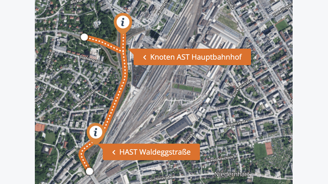 Die zweite Bauetappe der A 26 führt vom Bereich Waldeggstraße bis zur Anschlussstelle am Linzer Hauptbahnhof. Der Großteil der neuen Verbindung verläuft unterirdisch; an der Oberfläche bleibt die bestehende Stadtstruktur weitgehend erhalten.