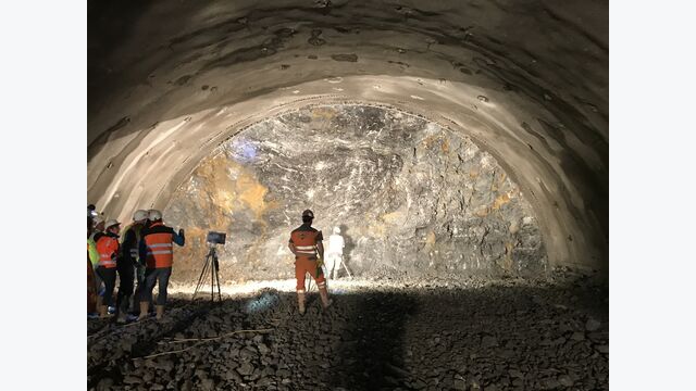 Karawankentunnel vermessung nach abschlag
