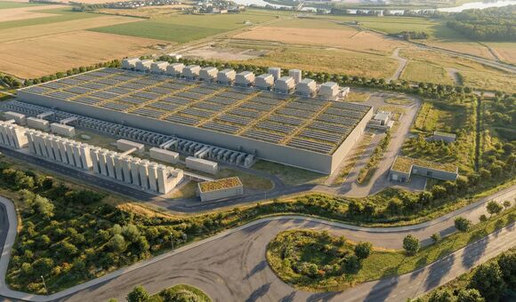 So soll Googles Rechenzentrum in Kronstorf nach dem derzeitigen Planungsstand aussehen. Die erste Ausbaustufe ist mit bis zu 150 Megawatt Anschlussleistung vorgesehen, für einen möglichen Vollausbau nennt Google bis zu 500 Megawatt.