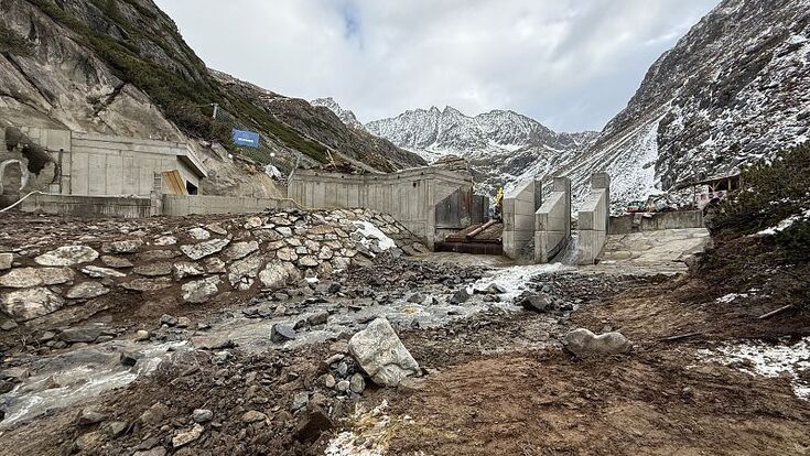 Eine von sechs neuen Wasserfassungen des Erweiterungsprojekts Kühtai: Über das rund 25,6 Kilometer lange Beileitungssystem wird zusätzliches Wasser aus dem Ötztal und Stubaital zum neuen Speicher geführt.
