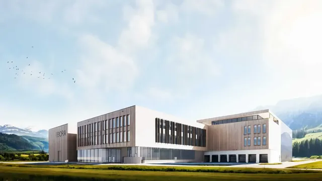 So ist die neue BORA-Fabrik im Endzustand konzipiert: Produktion, Verwaltung sowie Lager und Logistik werden in mehreren miteinander verbundenen Baukörpern gebündelt.