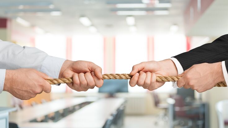 © BillionPhotos.com - stock.adobe. 911;Conflict;Tug-of-war;Arguing;Business;Rope;Pulling;Fighting;M 911 conflict tug-of-war arguing business rope pulling fighting men determination women competition human hand people balance challenge occupation married rivalry control employment issues winning two people businessman power stretching struggle physical pressure energy gripping concepts